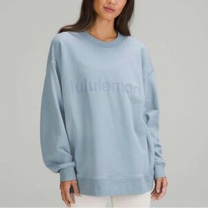 Lululemon Perfectly Oversized Crew Logo Graphic in Chambray - Size 10